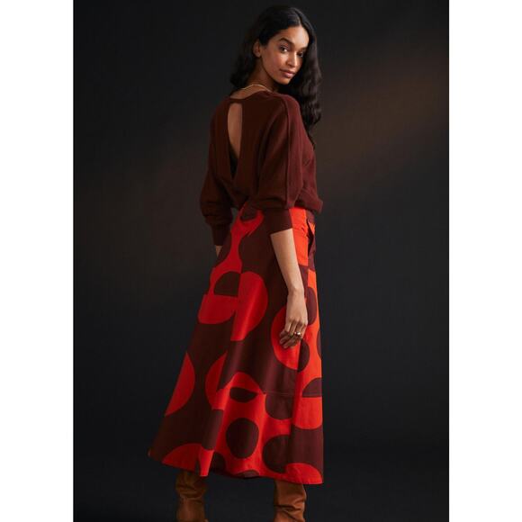 NWT Farm Rio A line side slit polka dot maxi skirt sz XS - Picture 3 of 4